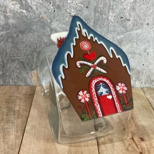 Hand Painted Gingerbread Cookie Jar Vintage 80s